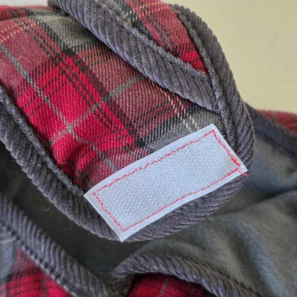 WAG n WOOF Red Gray Plaid Dog Coat Jacket with Fleece Lining Size Small - Picture 10 of 10